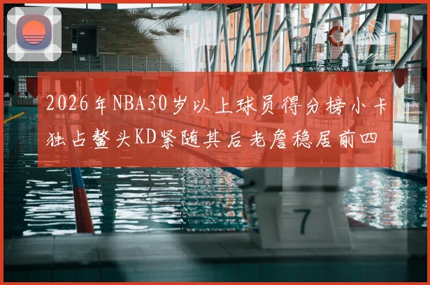 2026年NBA30岁以上球员得分榜小卡独占鳌头KD紧随其后老詹稳居前四